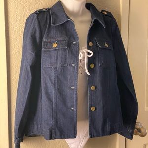 Sugarlips Ruffle Back Denim Jean Jacket